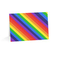 Rainbow Diagonal Stripes Greeting Cards — Pride Celebration Note Cards