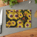 Glass Cutting Board - Yellow Daisy Floral Tempered Glass Chopping Board