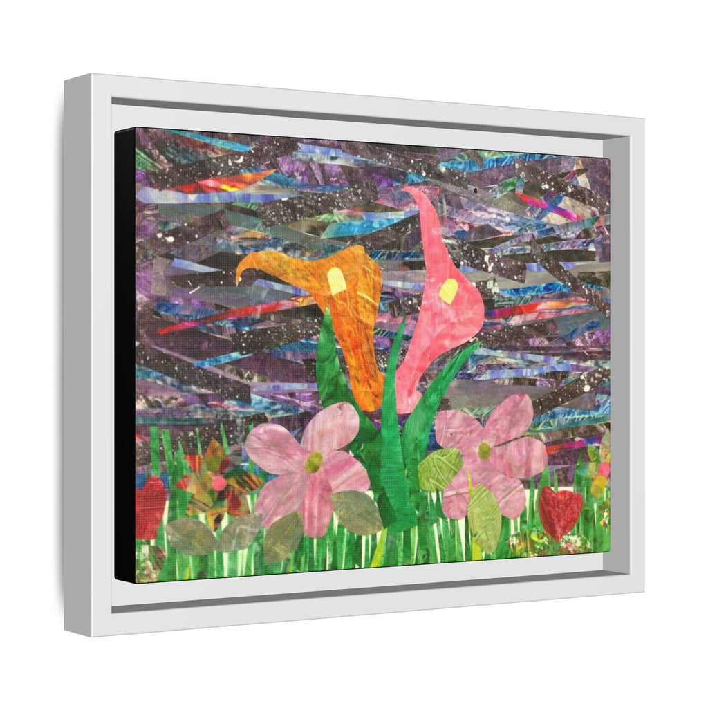 Collage floral enmarcado