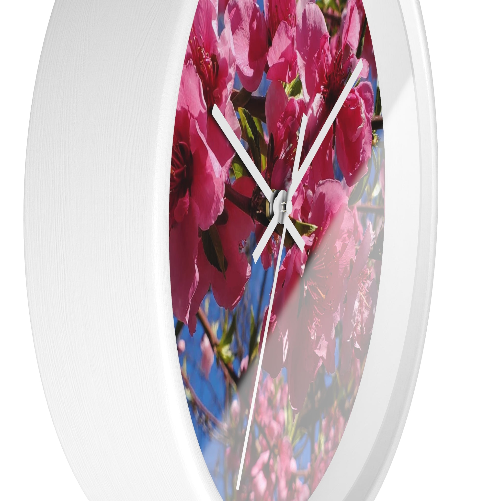 Pink Blossom Wall Clock — Floral Cherry Blossom Decorative Clock