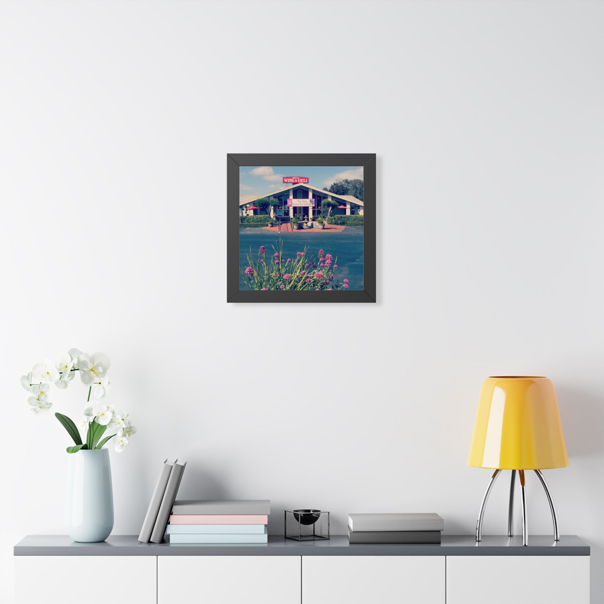 Framed Poster - Vintage Oceanside Pavilion Wine & Deli Storefront Photography Print