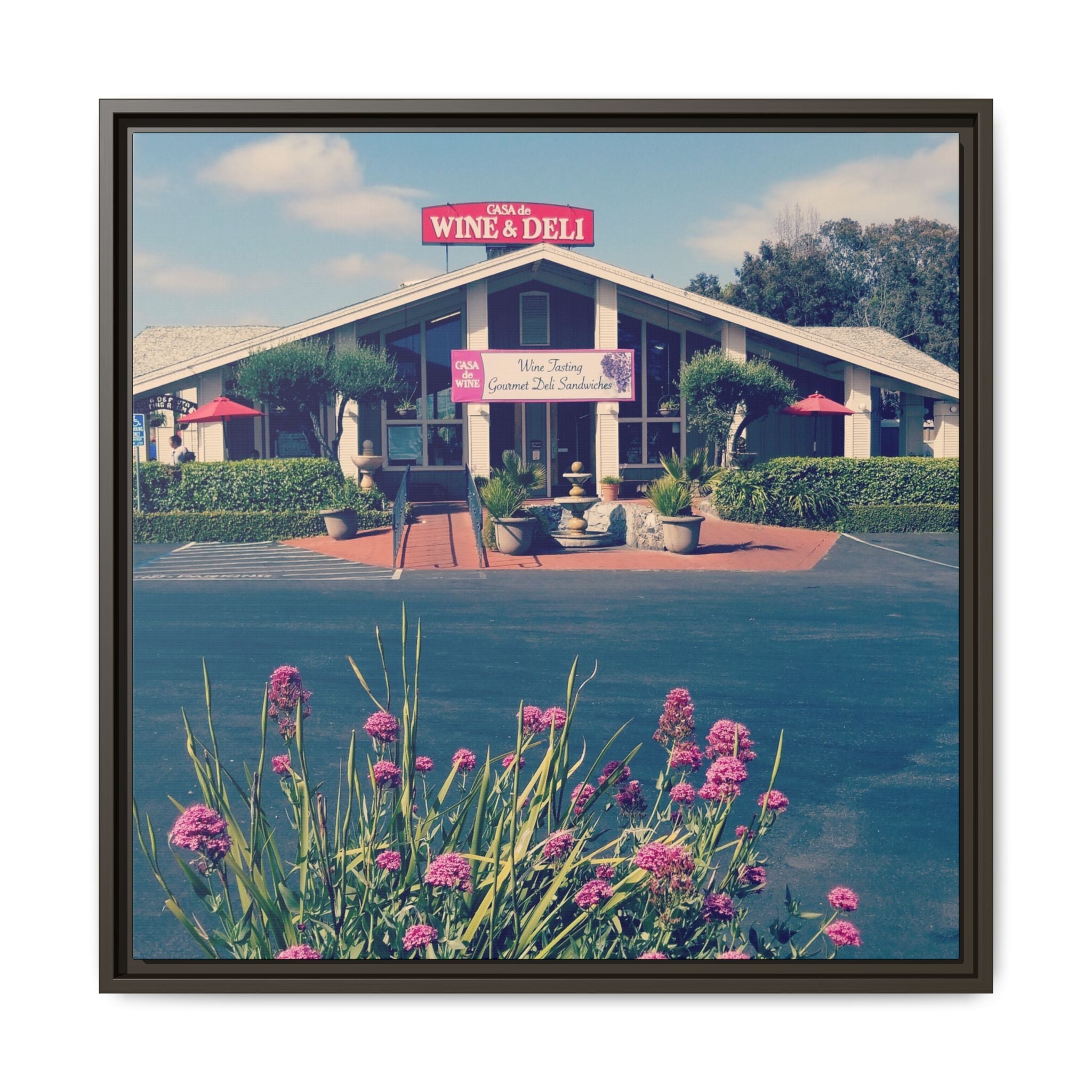 Vintage Oceanside Pavilion Framed Canvas Print