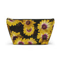 Yellow Daisy Floral Accessory Pouch — T‑Bottom Cosmetic Bag