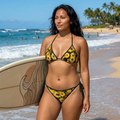 Bikini con lazo lateral Daisy — Traje de baño con estampado floral amarillo