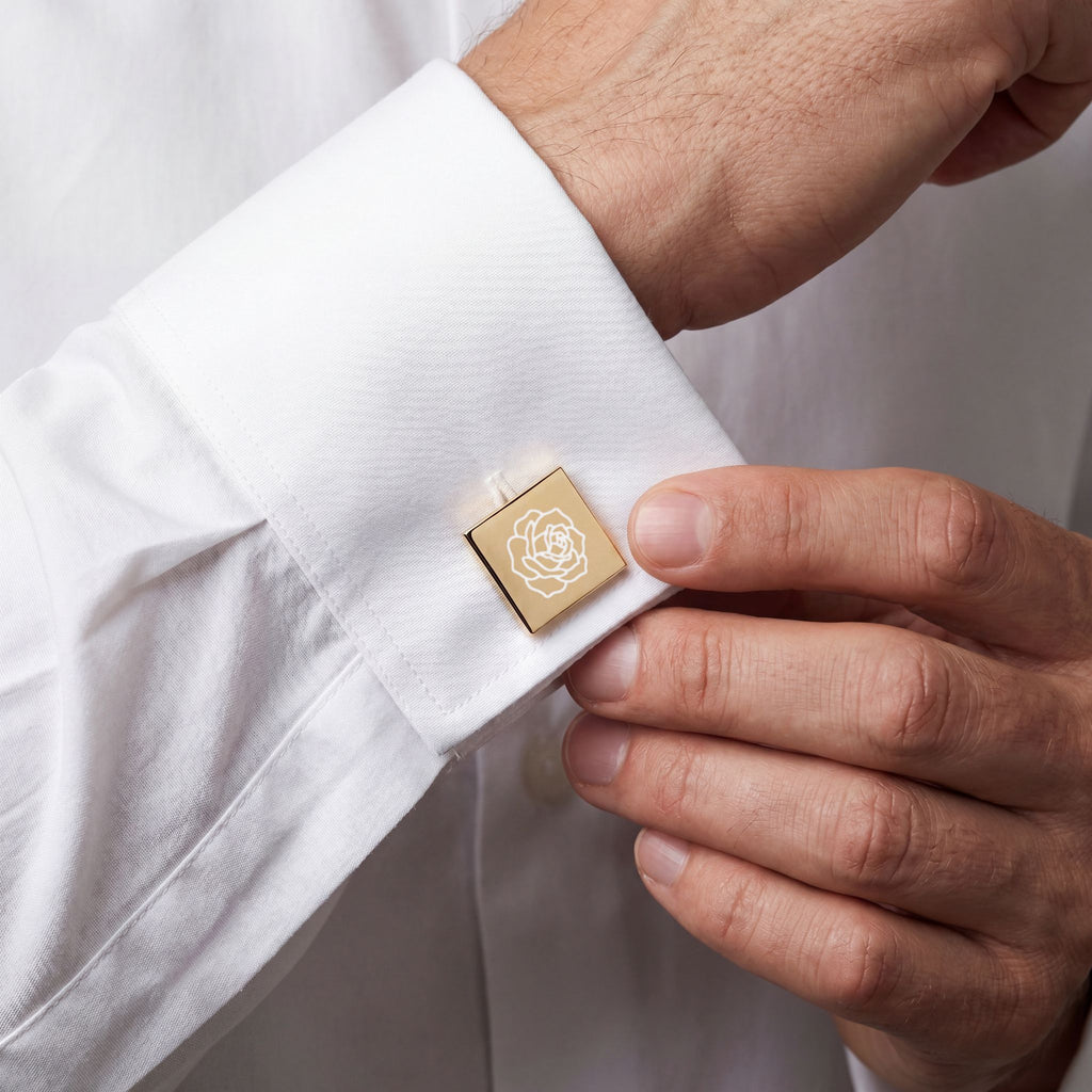 Square Rose Cufflinks