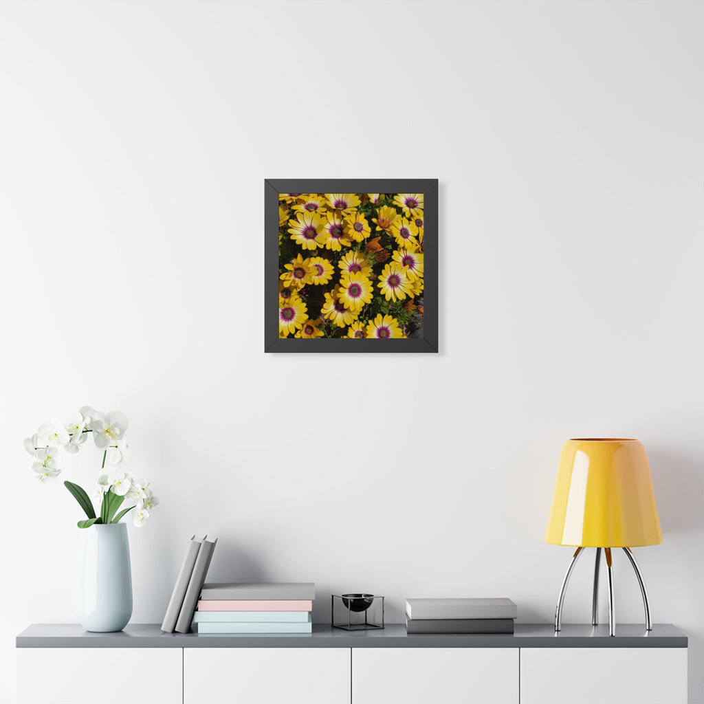 Yellow Daisy Floral Framed Vertical Poster | Square Wall Art