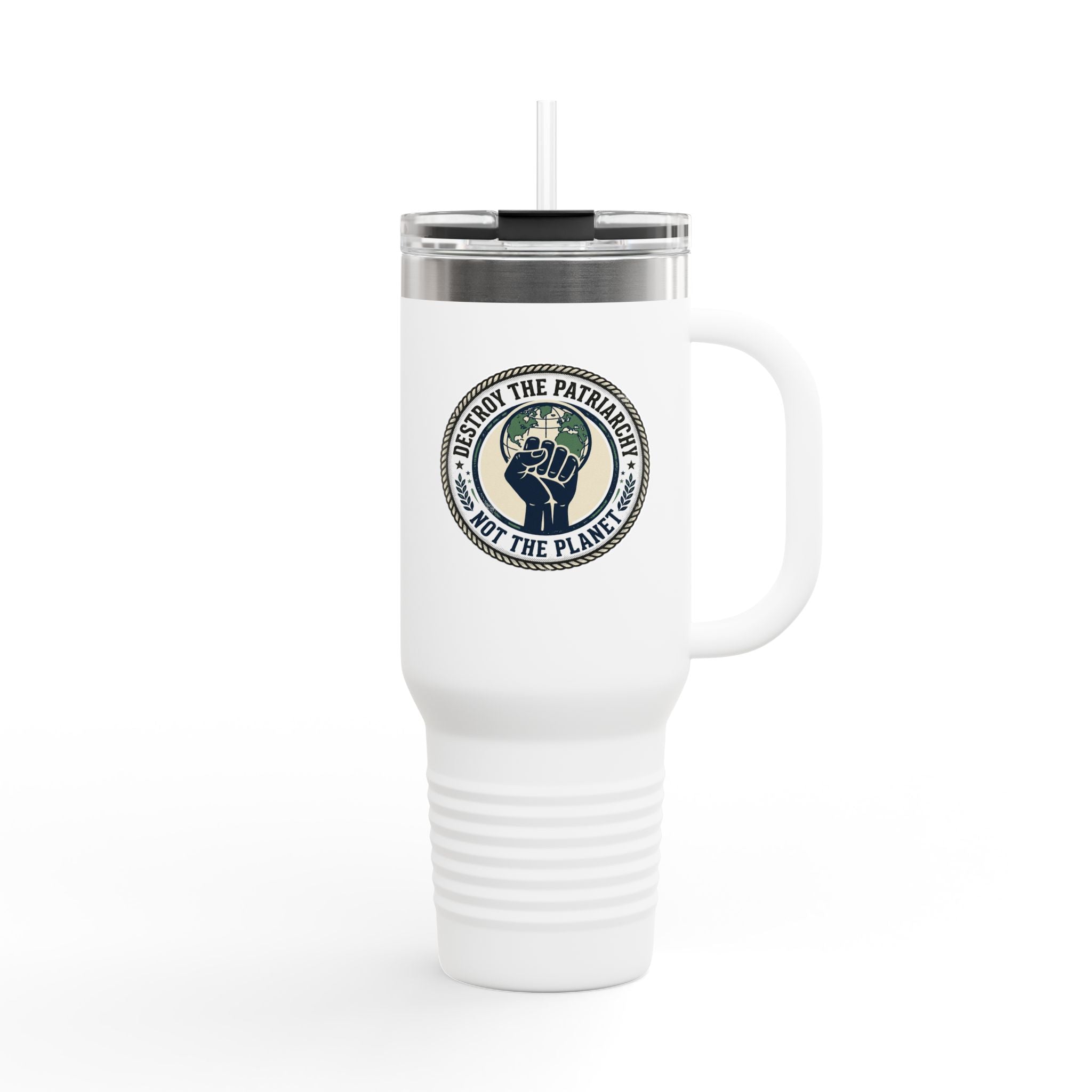 Destroy the Patriarchy Not the Planet insulated travel mug | 40oz