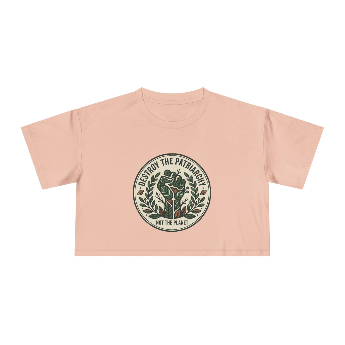 Destroy The Patriarchy Rose Emblem Crop Tee