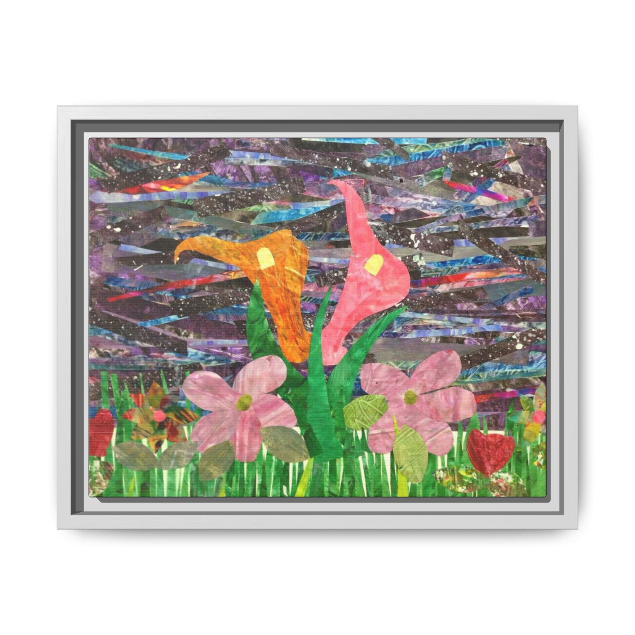 Framed Floral Collage Canvas