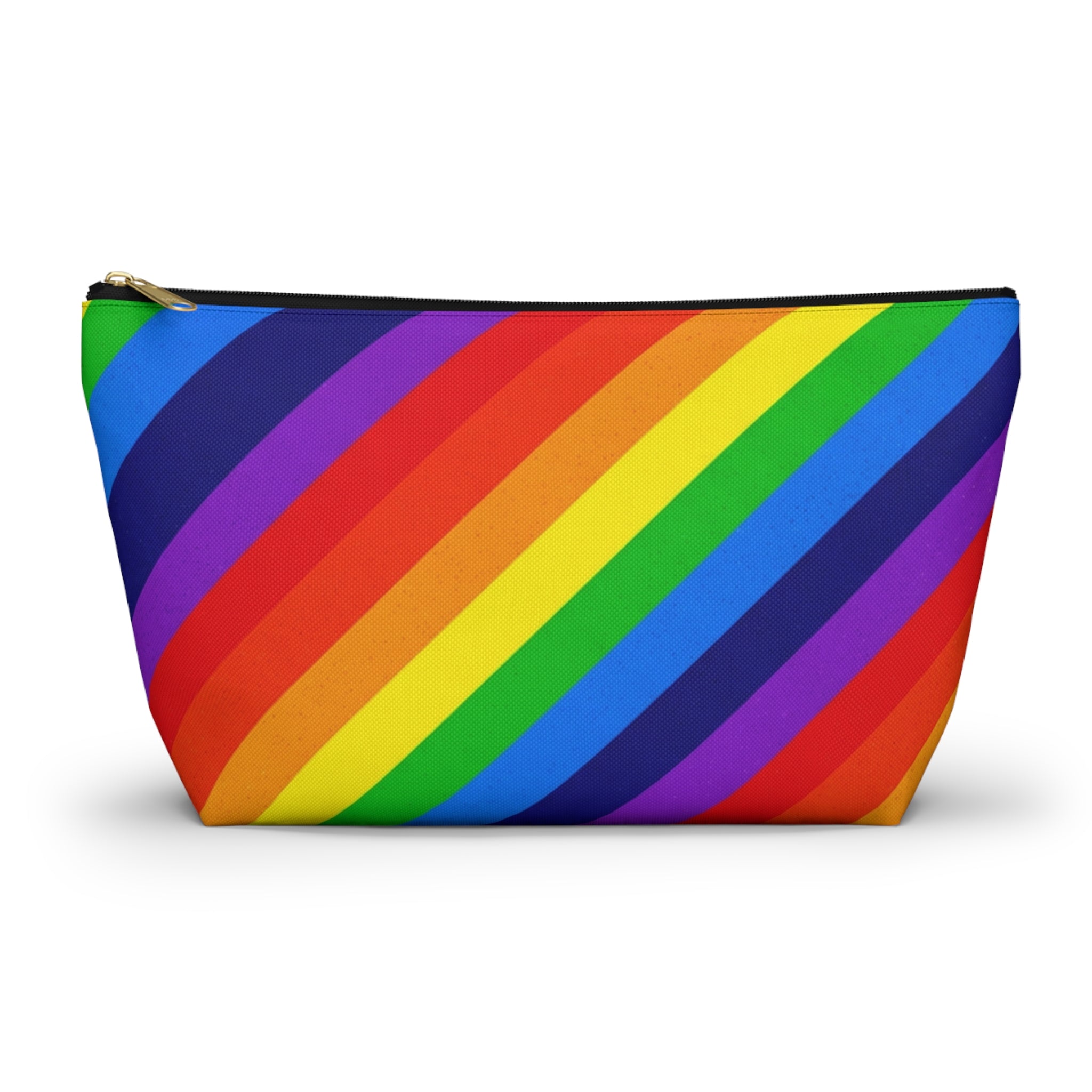Rainbow Stripe Accessory Pouch — T‑Bottom Travel Cosmetic Bag
