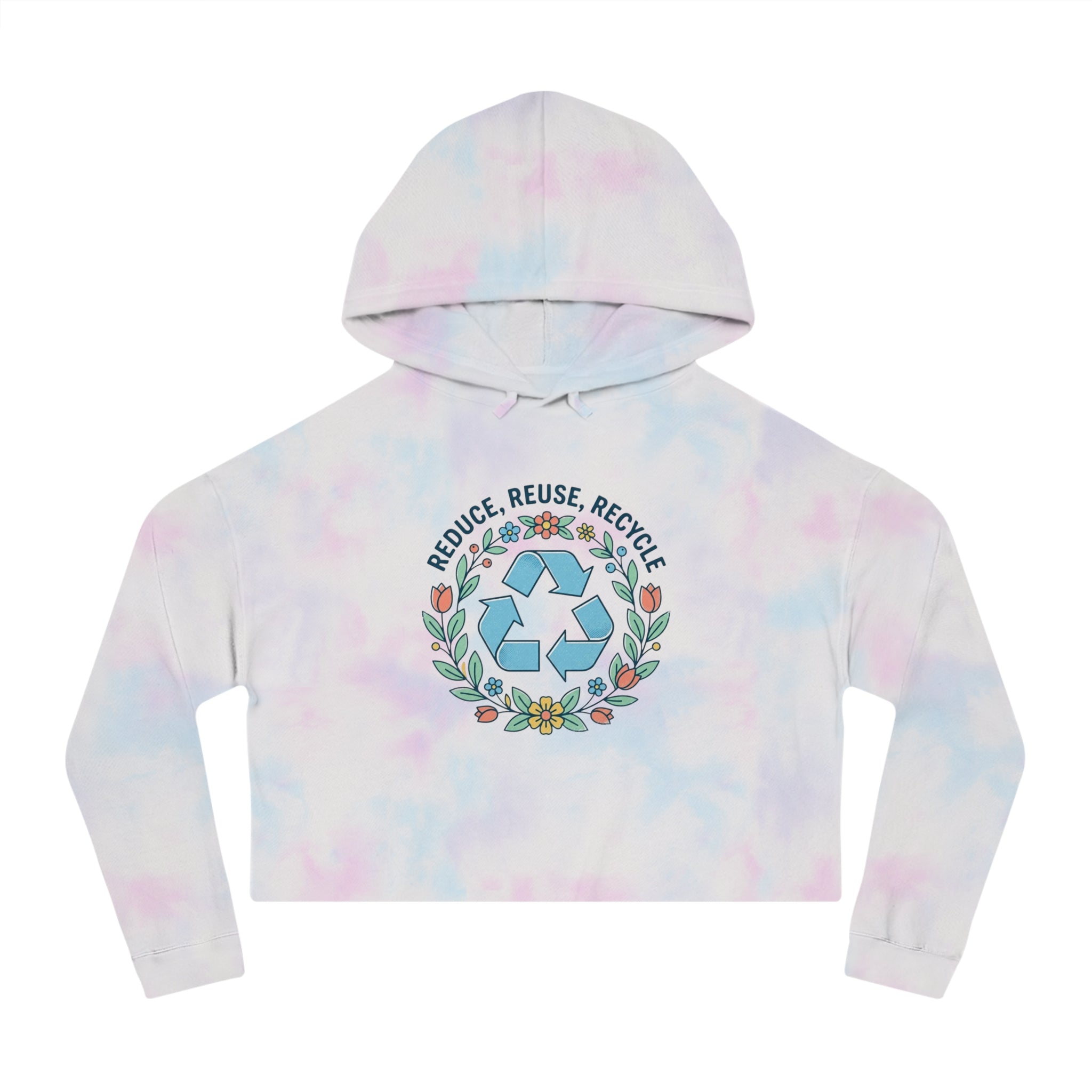 Sudadera Corta Eco Floral — "Reduce, Reutiliza, Recicla"