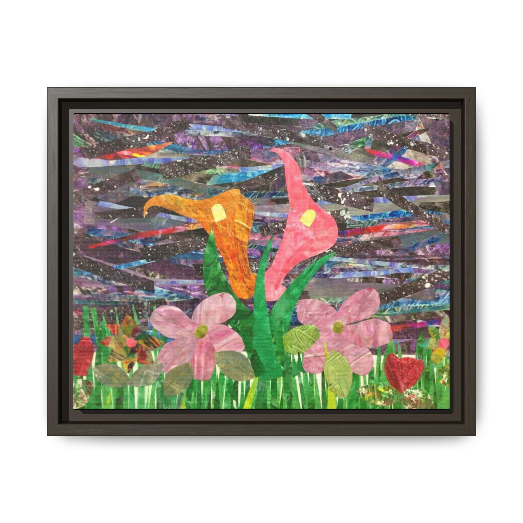 Framed Floral Collage Canvas