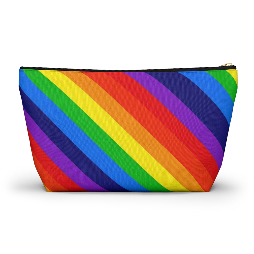 Rainbow Stripe Accessory Pouch — T‑Bottom Travel Cosmetic Bag