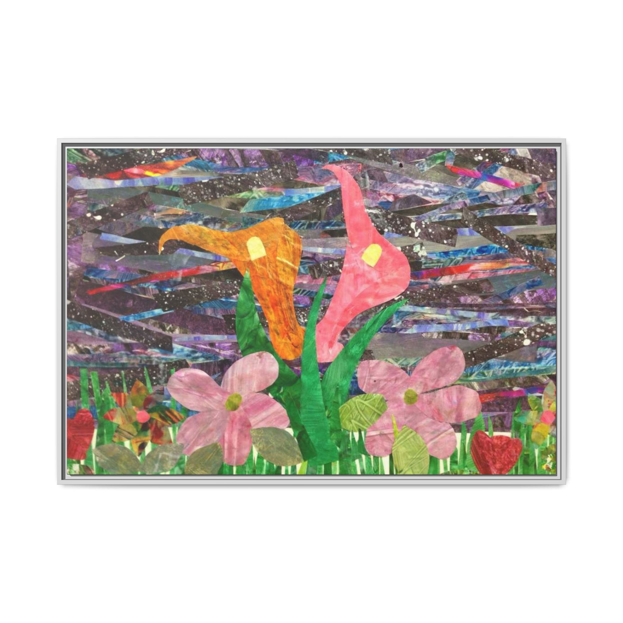 Framed Floral Collage Canvas
