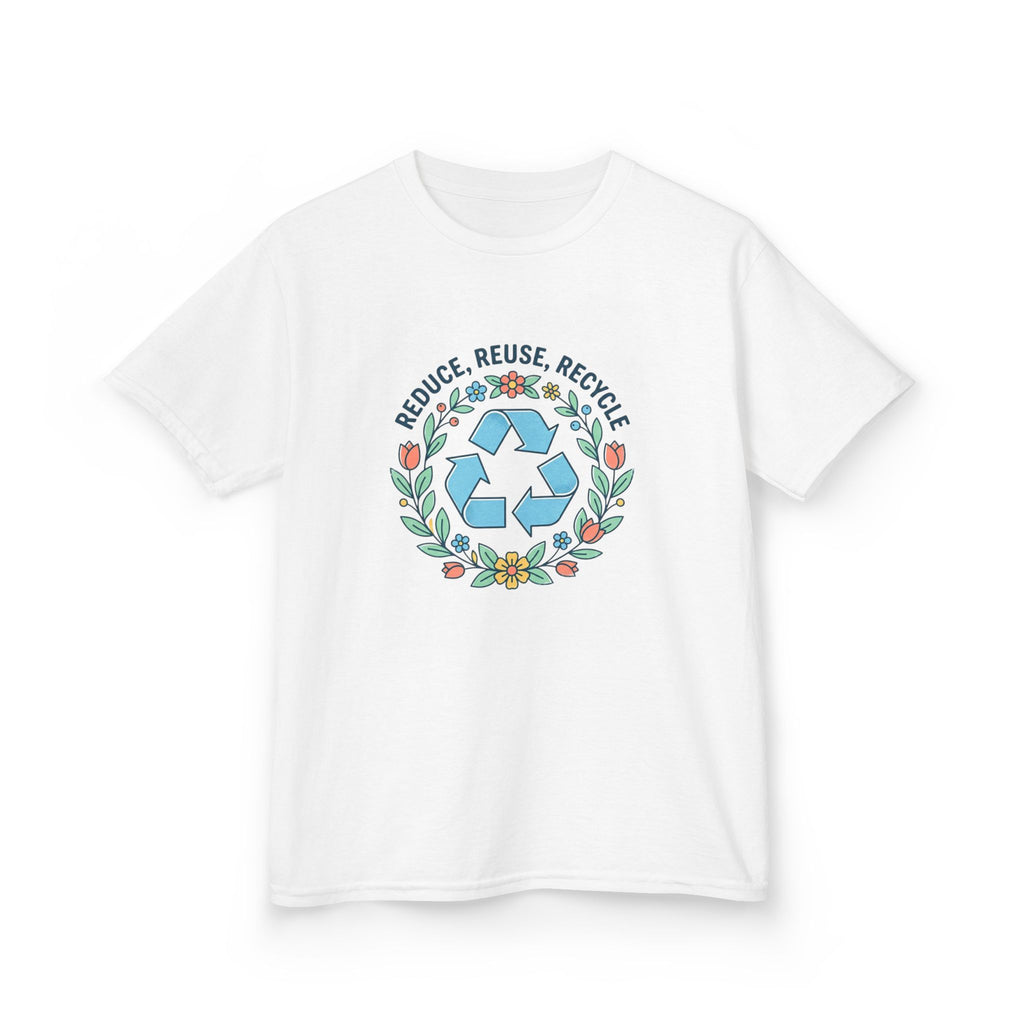 Camiseta "Reducir Reutilizar Reciclar" Floral para Niños