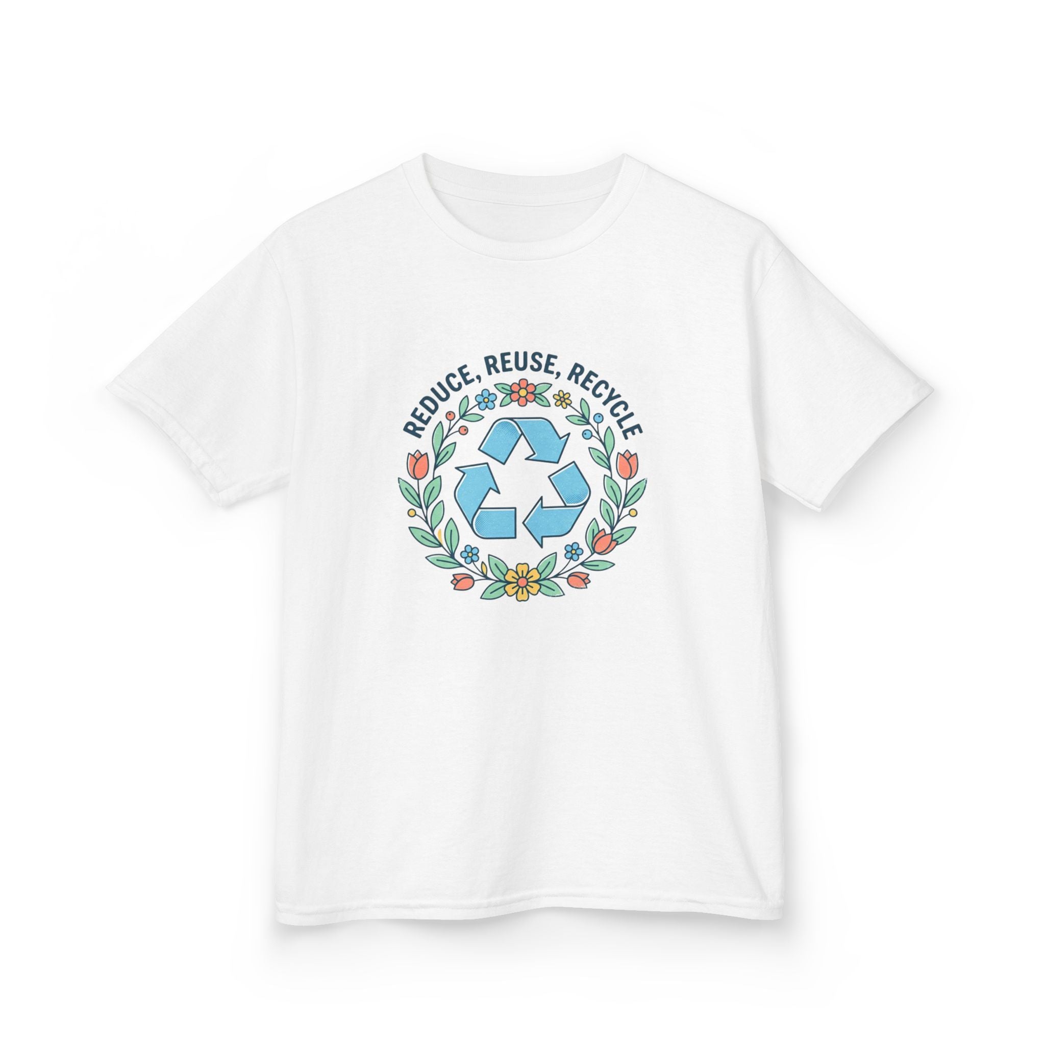 Camiseta "Reducir Reutilizar Reciclar" Floral para Niños