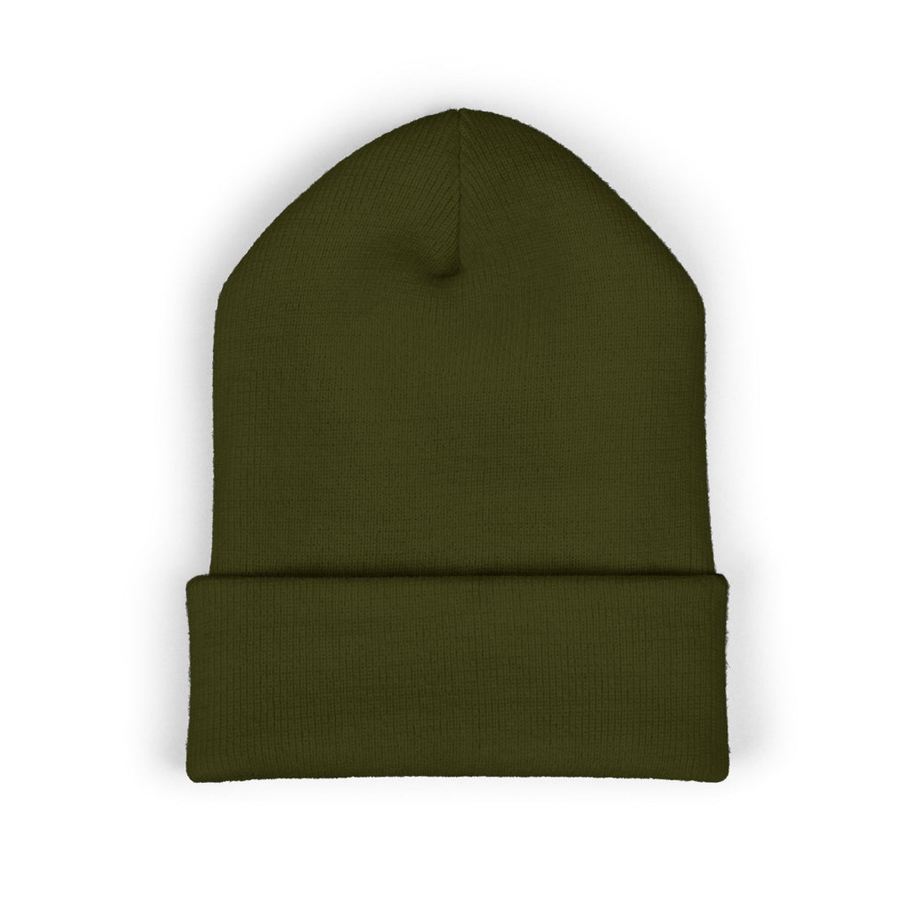 Gorro con puño y símbolo de reciclaje bordado