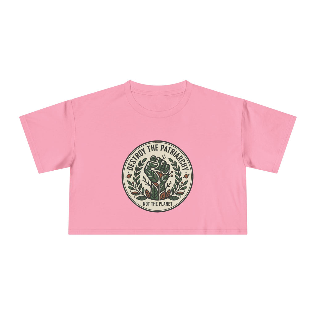Destroy The Patriarchy Rose Emblem Crop Tee
