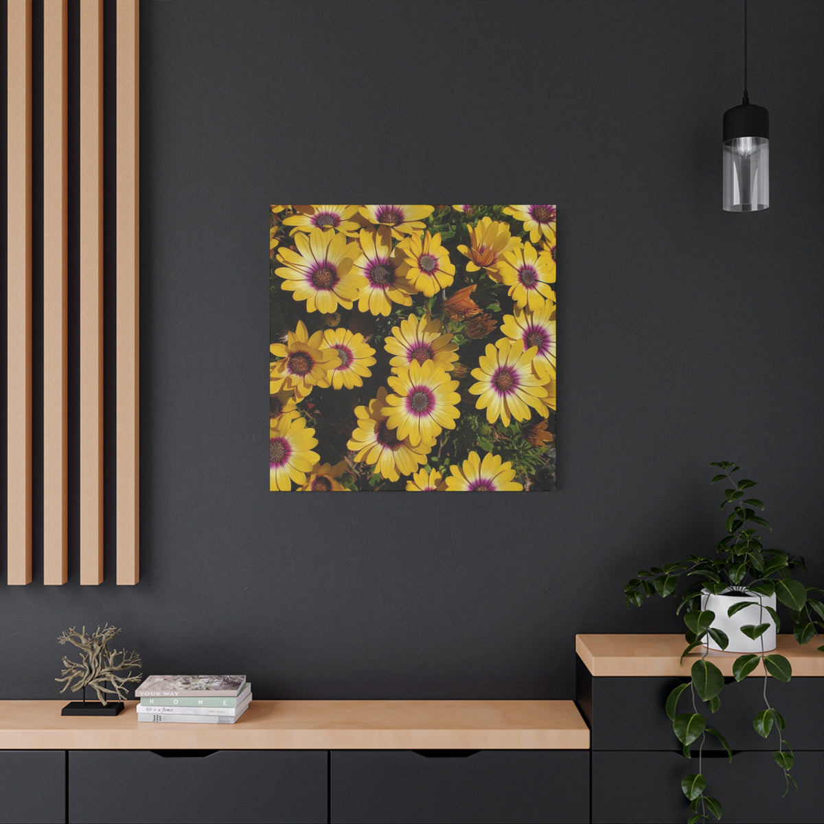 Yellow Daisy Floral Canvas Wall Art