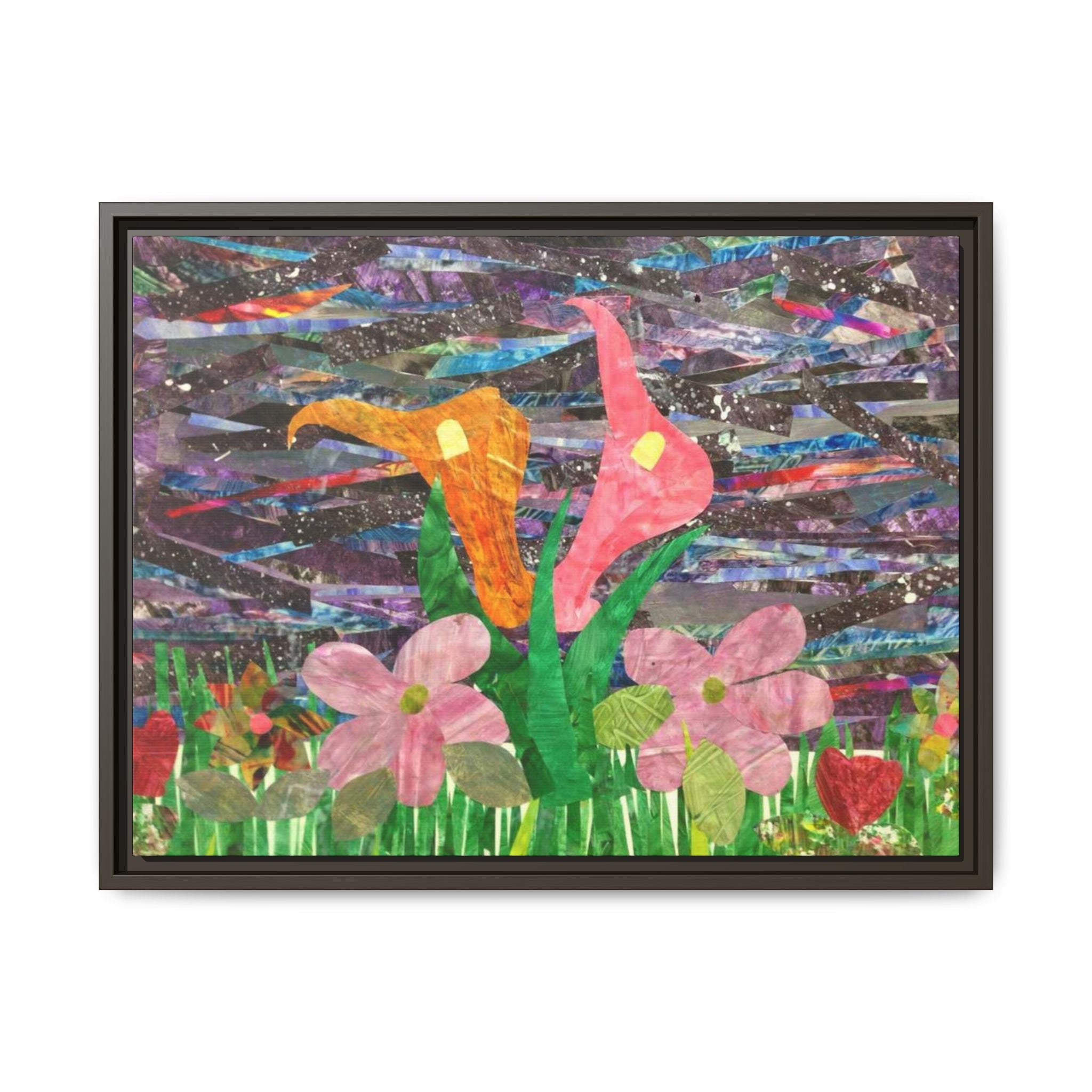 Framed Floral Collage Canvas