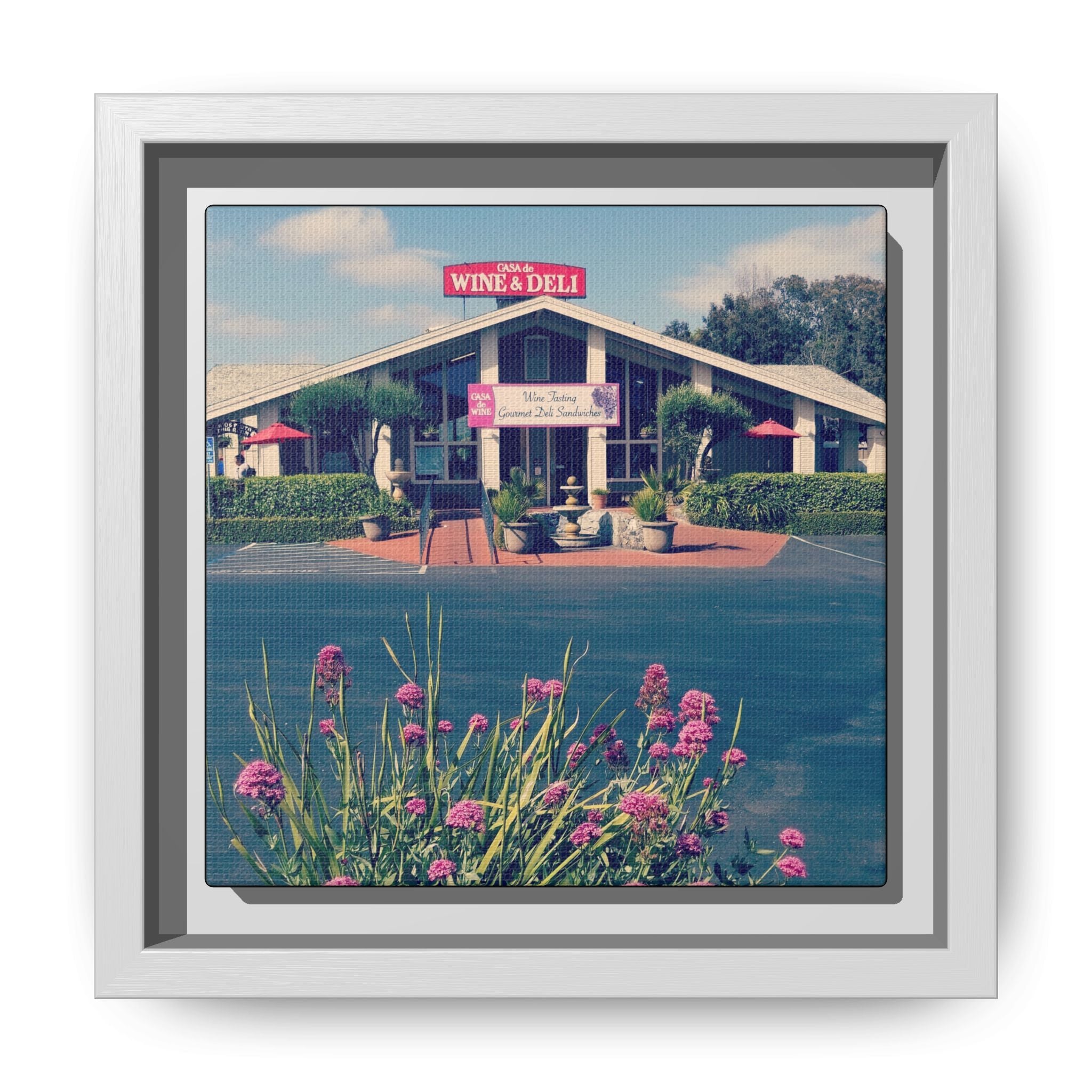 Vintage Oceanside Pavilion Framed Canvas Print