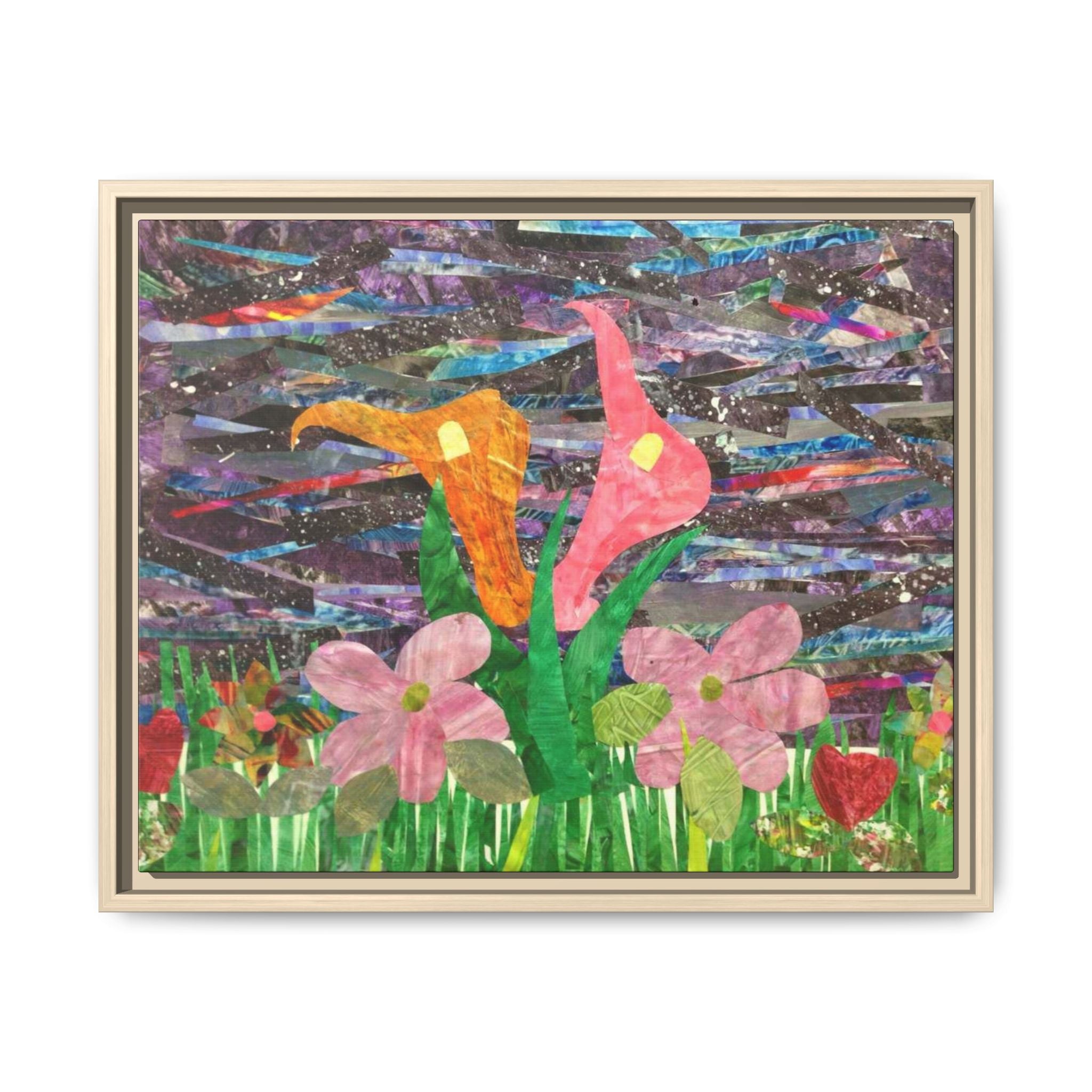 Framed Floral Collage Canvas