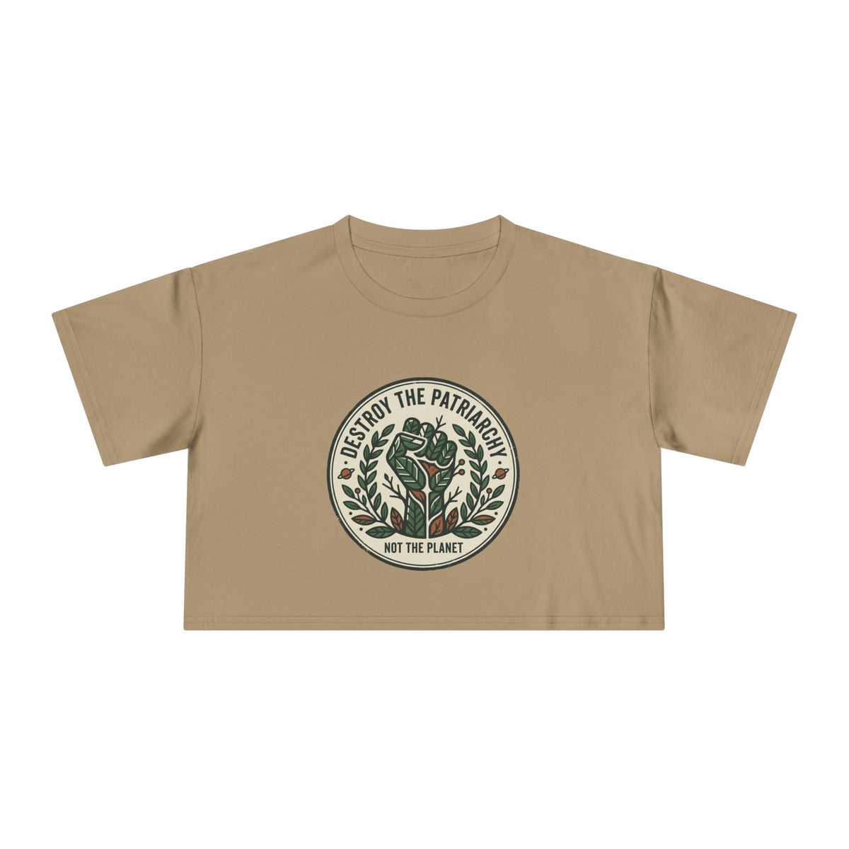 Destroy The Patriarchy Rose Emblem Crop Tee
