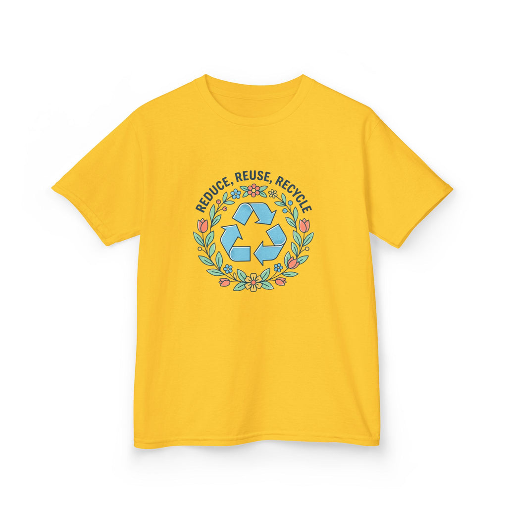 Camiseta "Reducir Reutilizar Reciclar" Floral para Niños