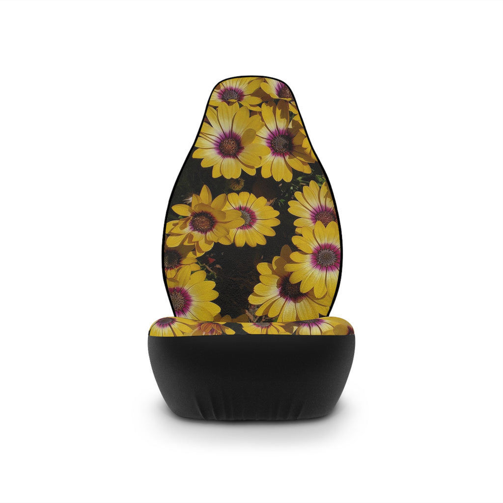 Fundas de asiento de coche con estampado de girasol amarillo | Interior floral para automóvil