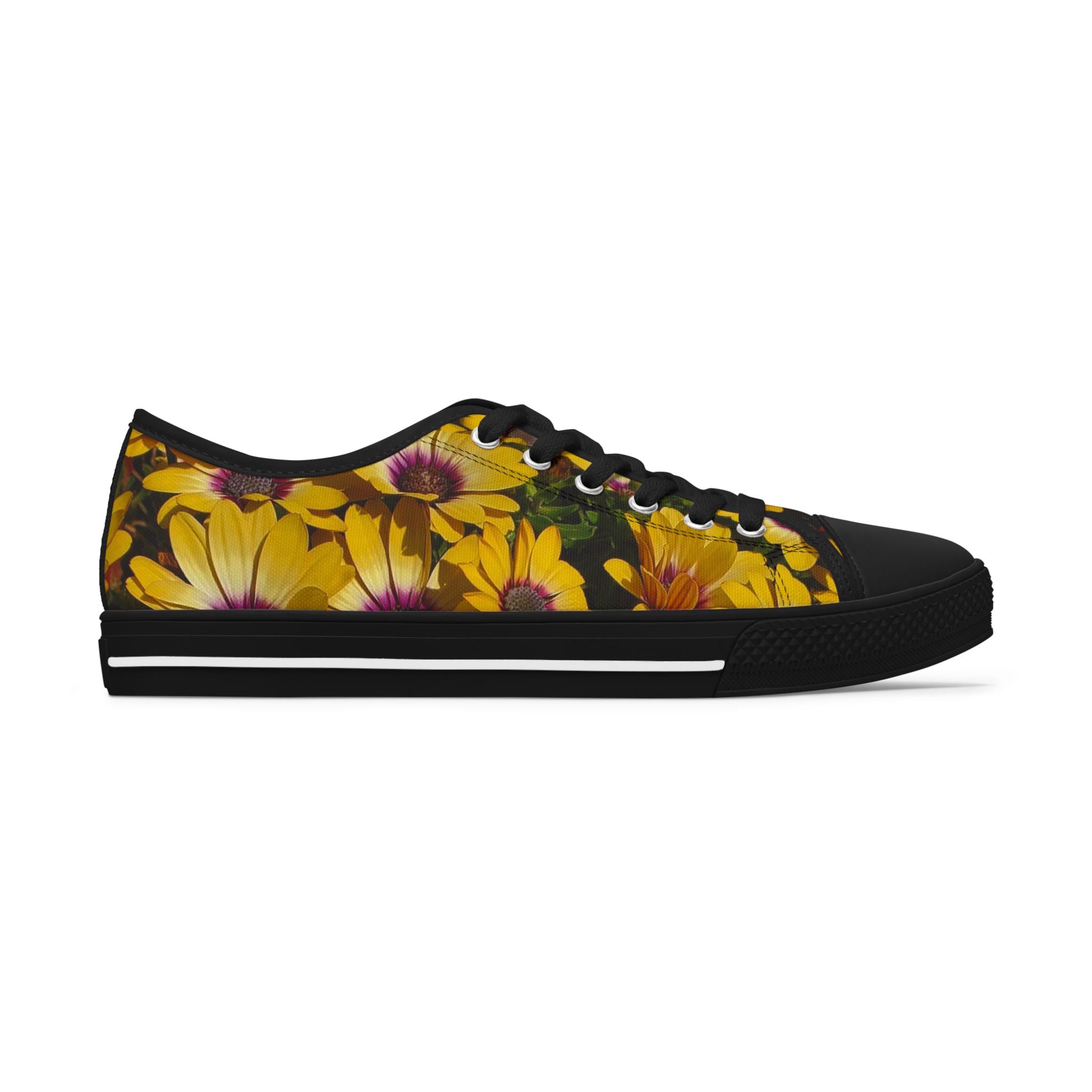 Daisy Floral Low Top Sneakers — Women's Casual Shoe