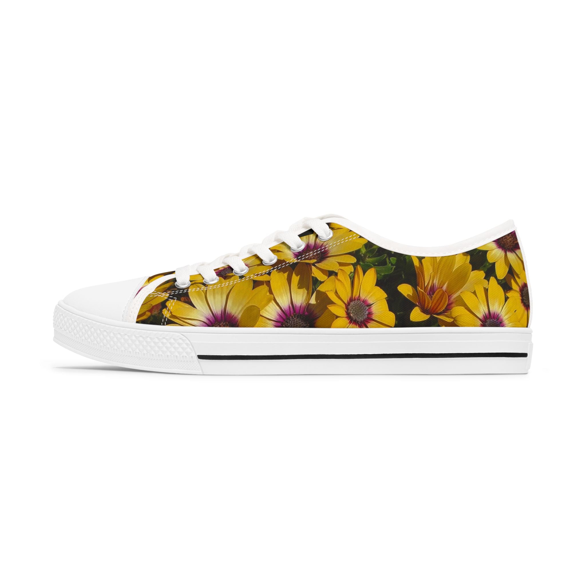Daisy Floral Low Top Sneakers — Women's Casual Shoe