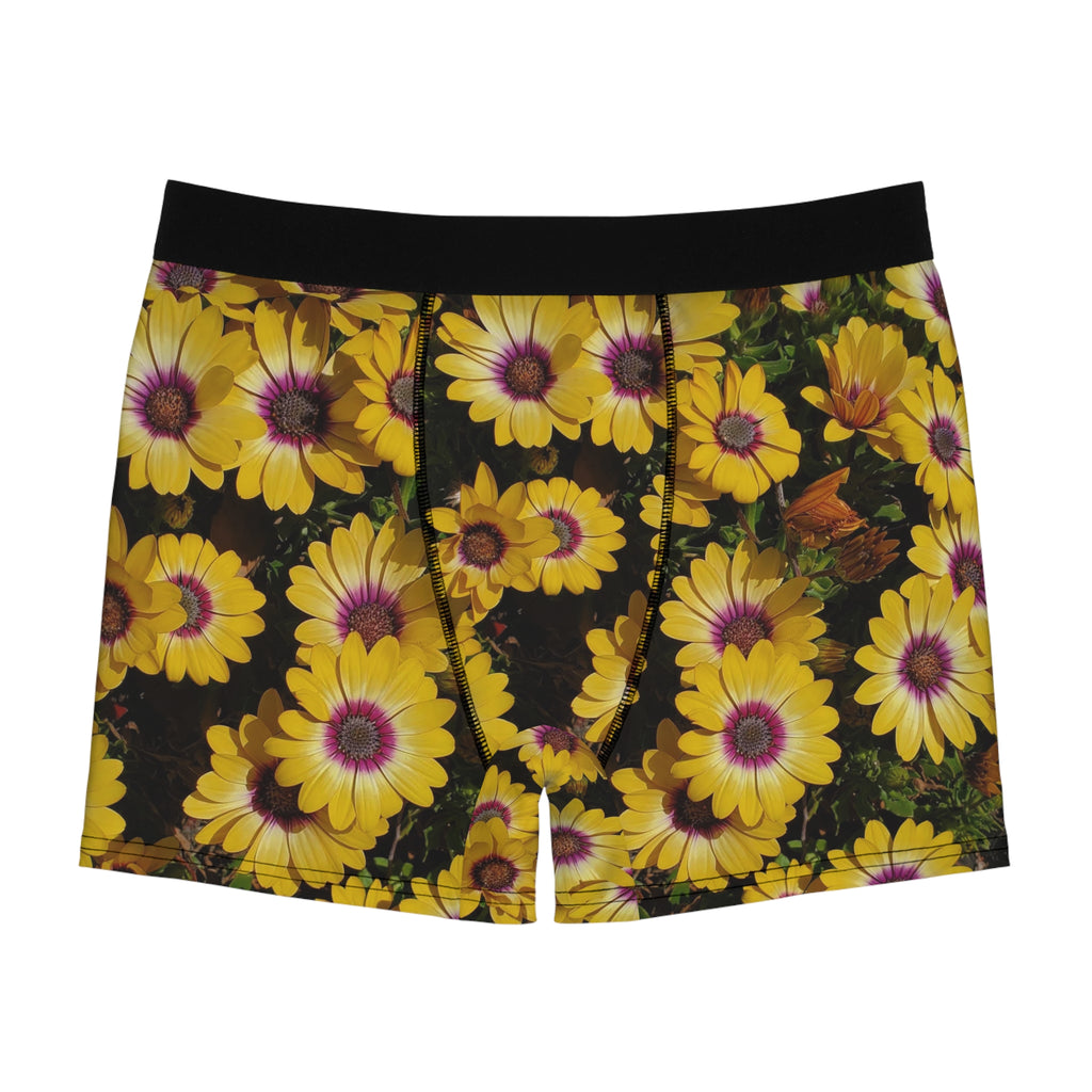 Bóxer tipo calzoncillo con estampado floral de margaritas amarillas | Estampado completo