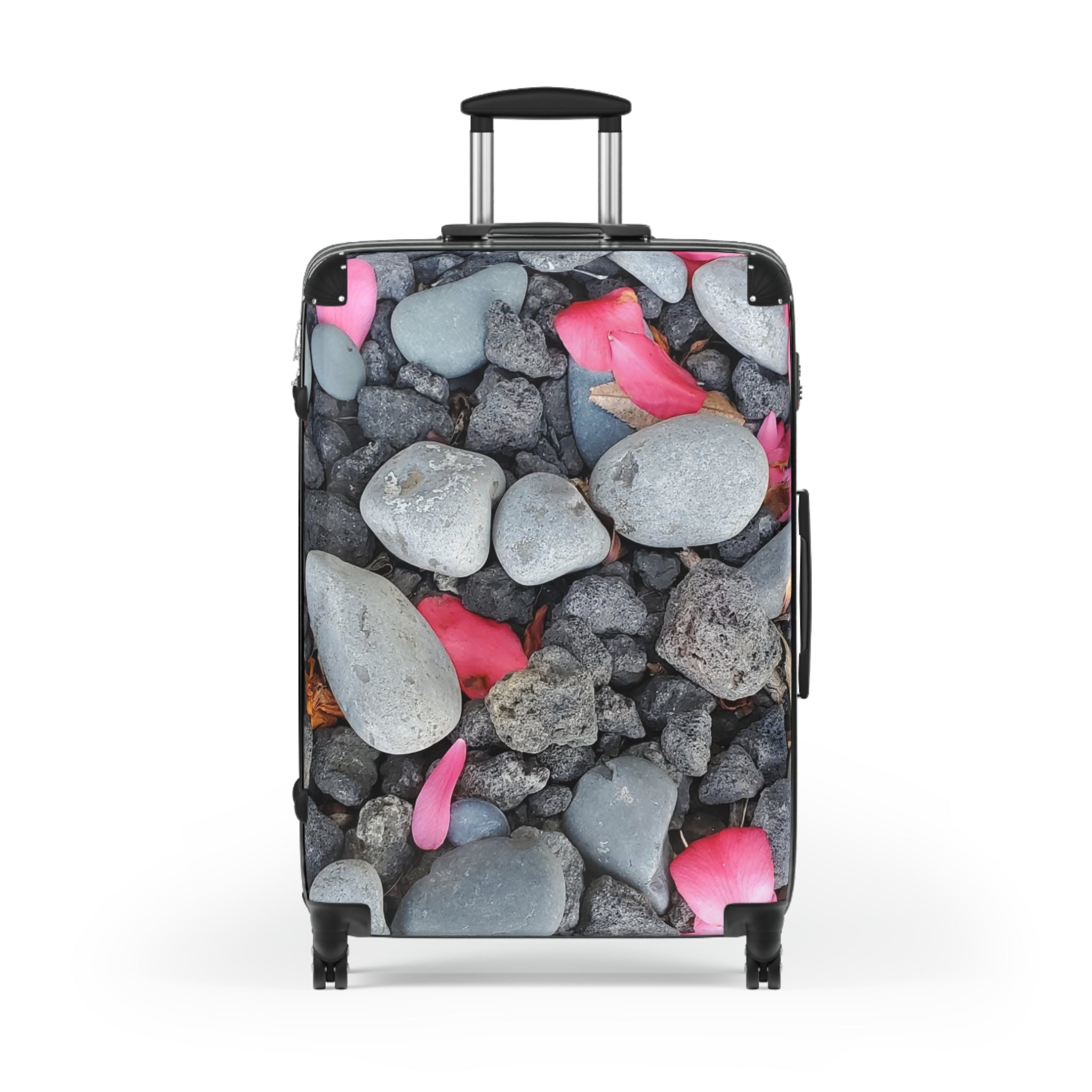 Maleta de cabina Pebble & Pink Petals — Equipaje de playa floral