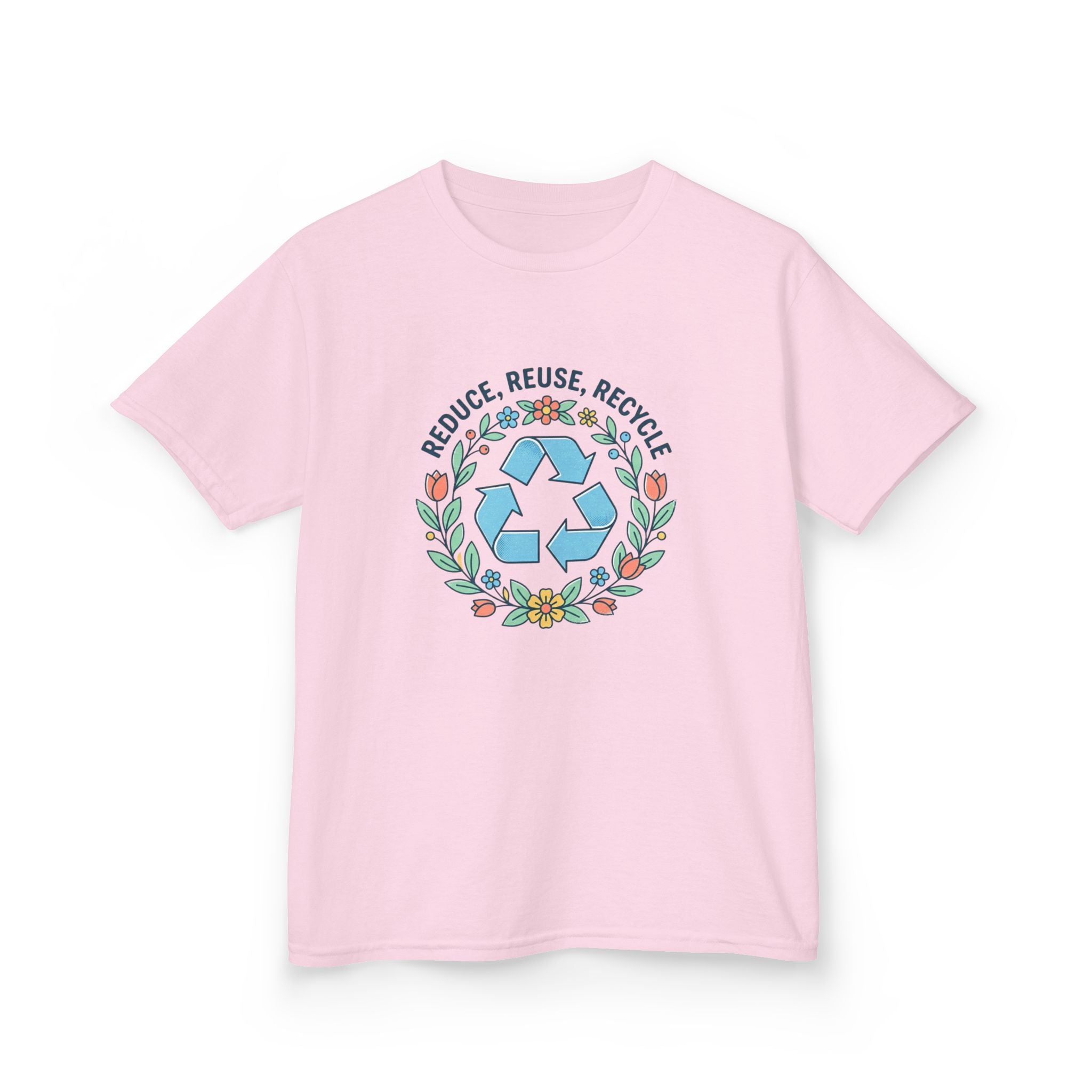 Camiseta "Reducir Reutilizar Reciclar" Floral para Niños