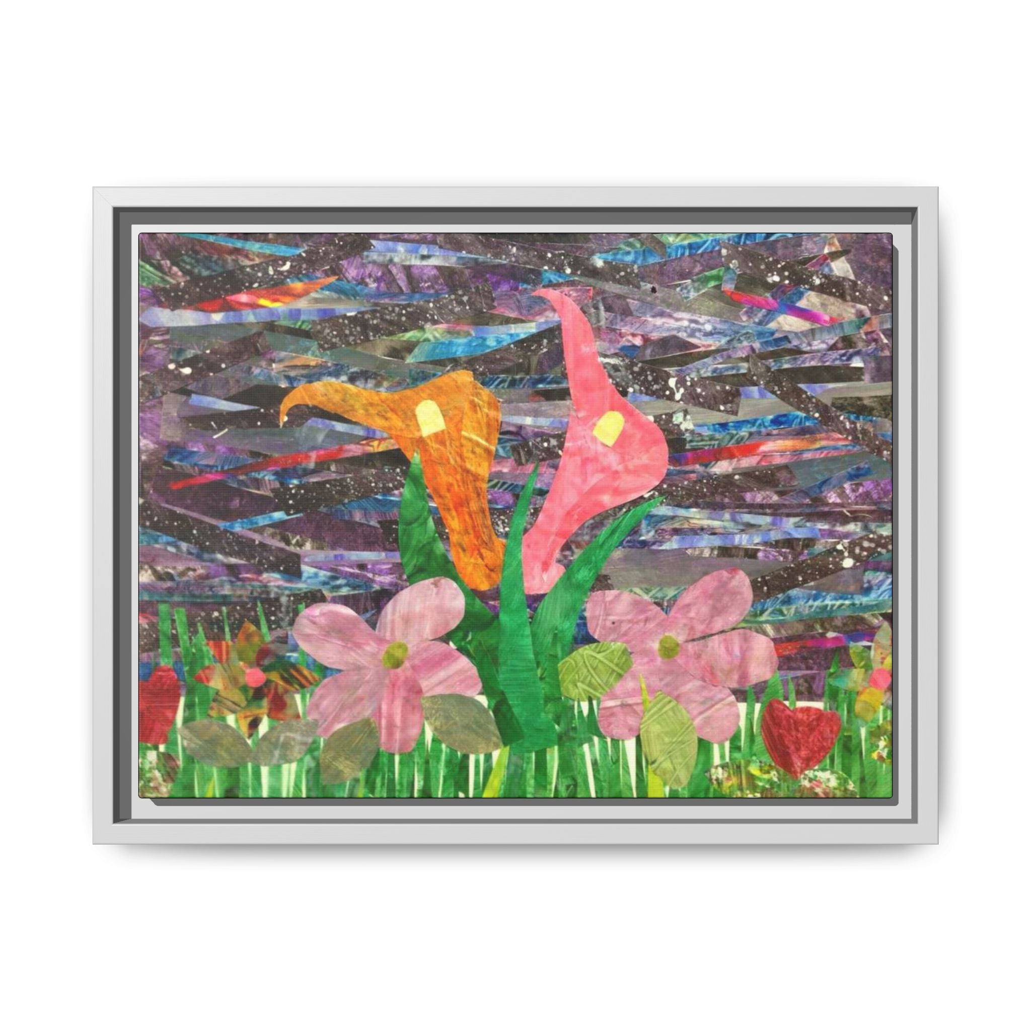 Framed Floral Collage Canvas