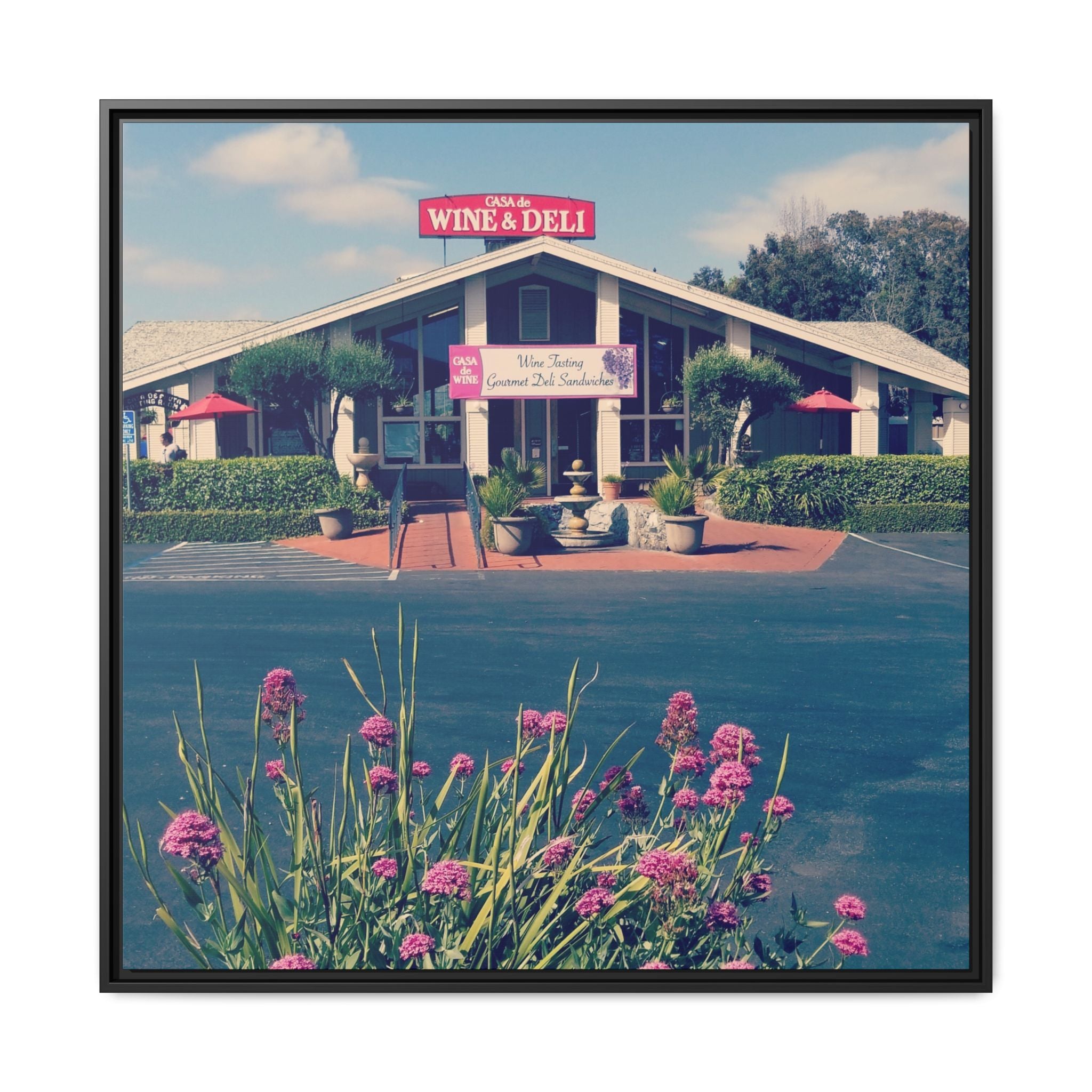 Vintage Oceanside Pavilion Framed Canvas Print