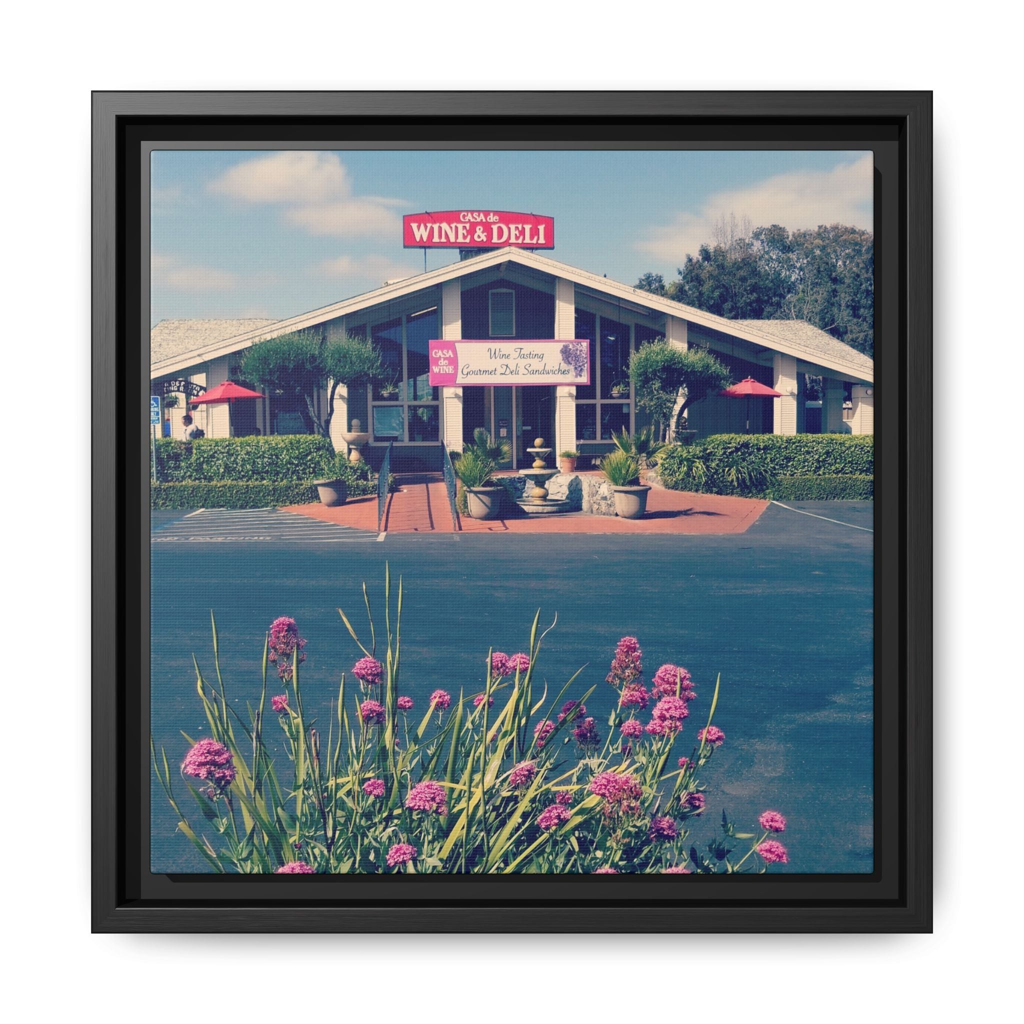 Vintage Oceanside Pavilion Framed Canvas Print