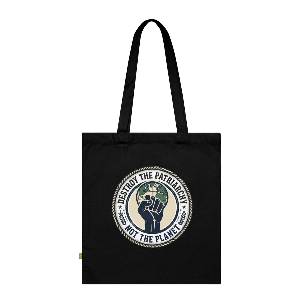 Bolsa de tela Destruye el Patriarcado No el Planeta | Diseño de Puño Feminista Ecológico