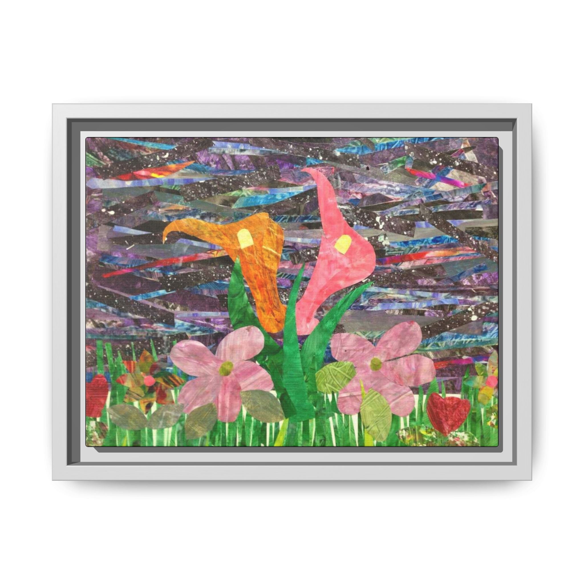 Framed Floral Collage Canvas