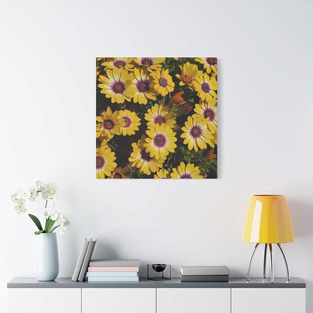 Yellow Daisy Floral Canvas Wall Art