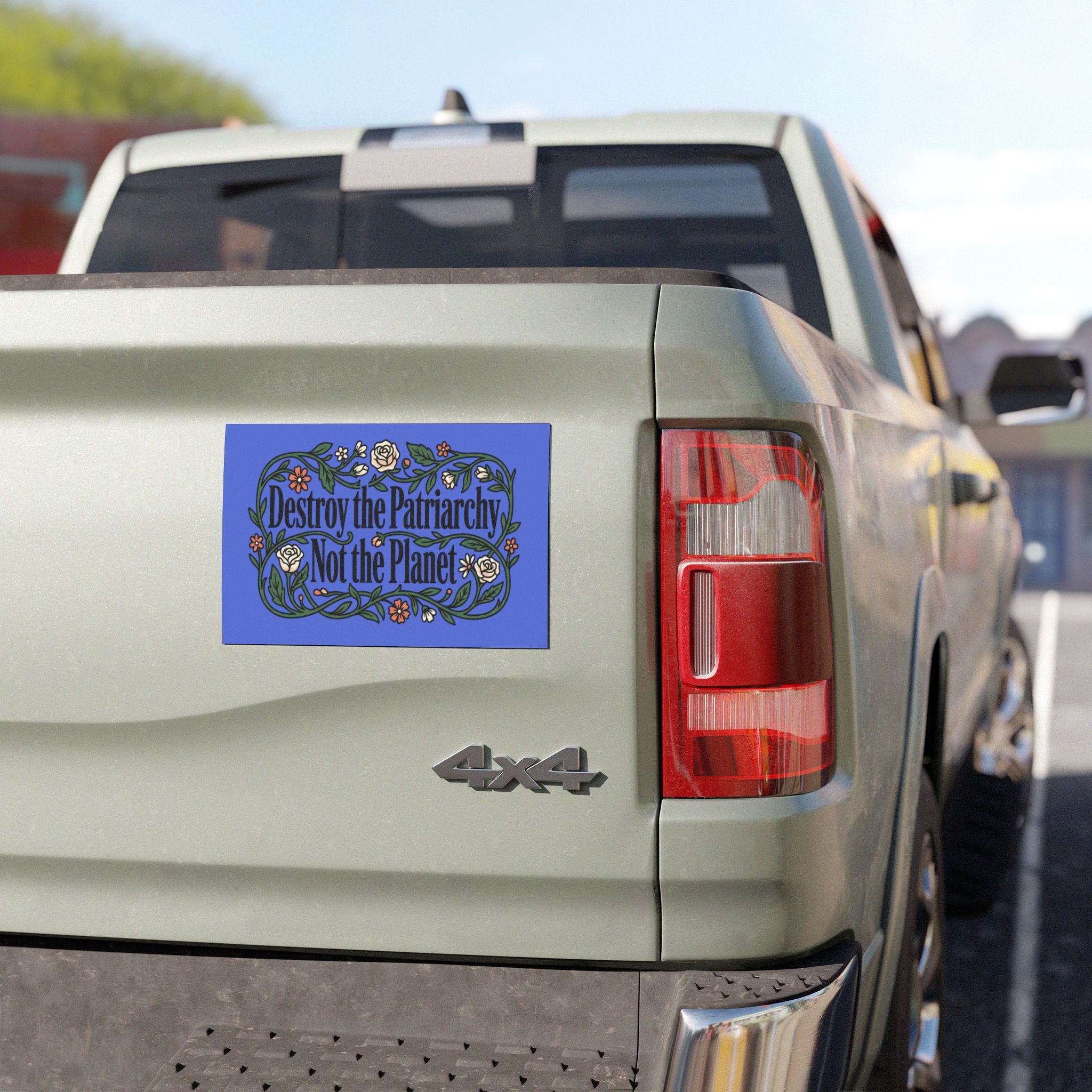 Car Magnet — "Destroy the Patriarchy, Not the Planet" Floral Eco-Activist Sticker