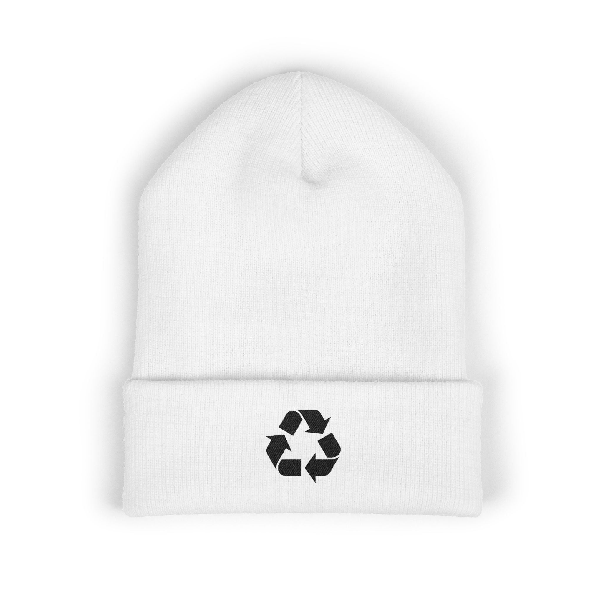 Embroidered Recycle Symbol Cuffed Beanie