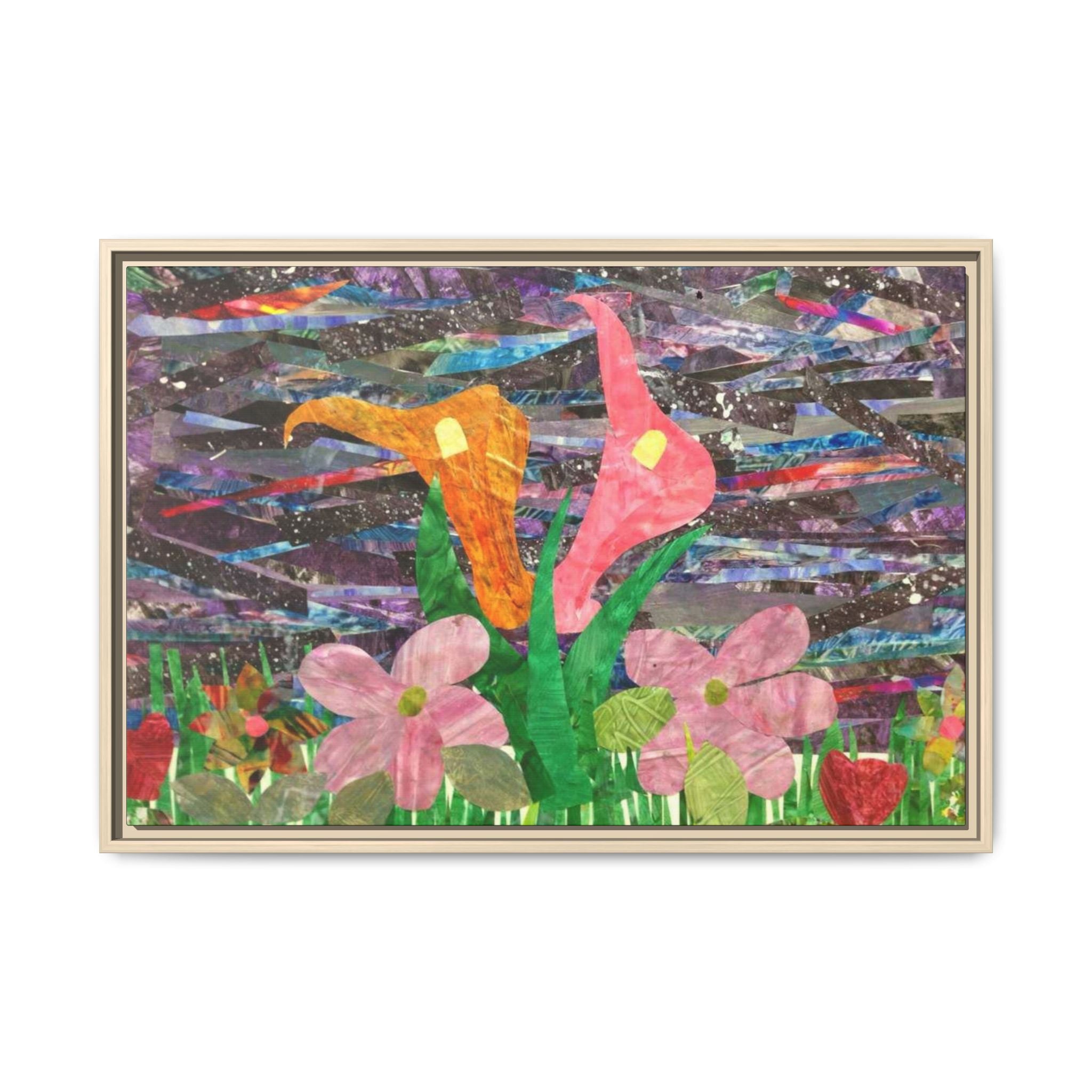 Framed Floral Collage Canvas