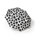 Black Spotted Foldable Umbrella — Compact Black & White Rain Parasol
