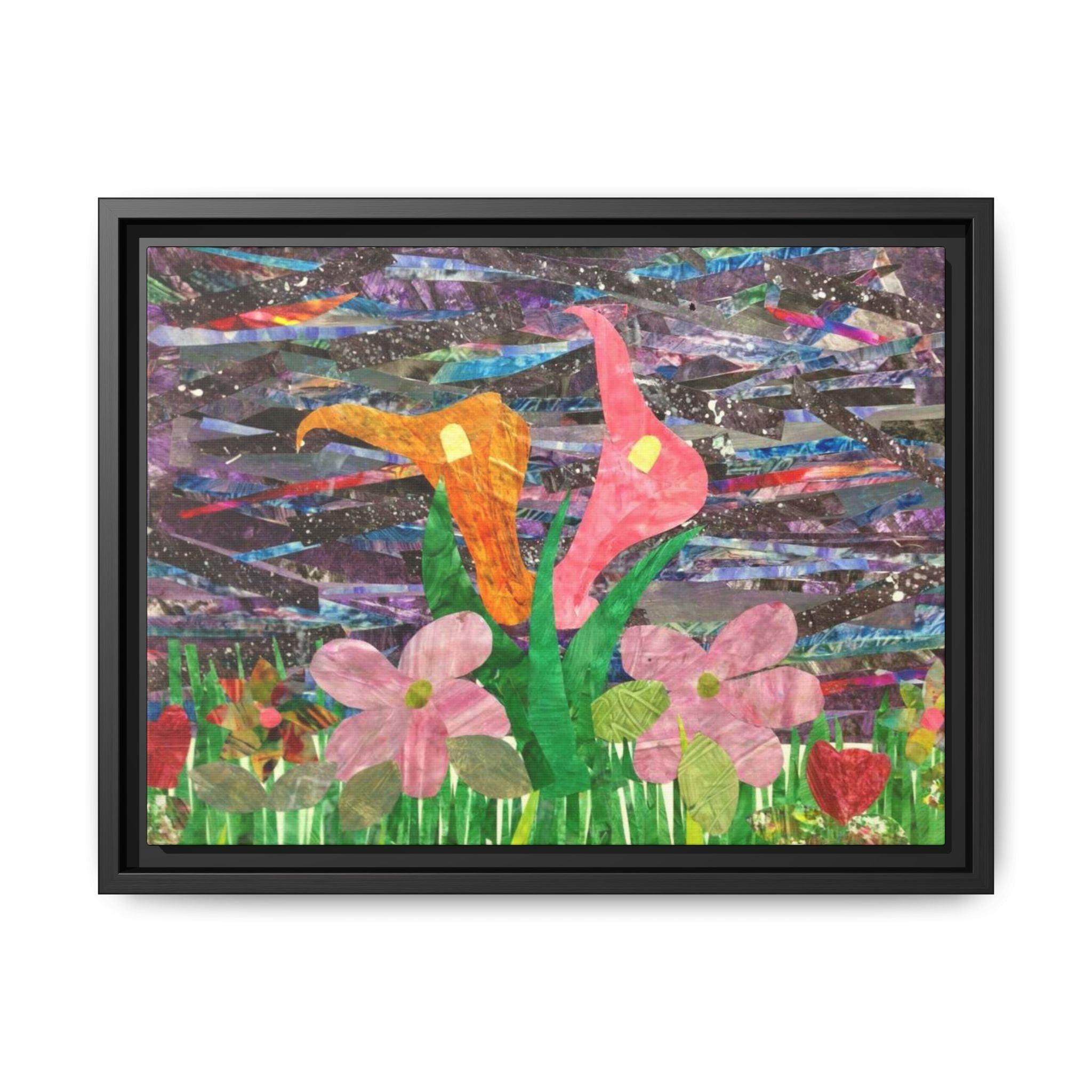 Framed Floral Collage Canvas