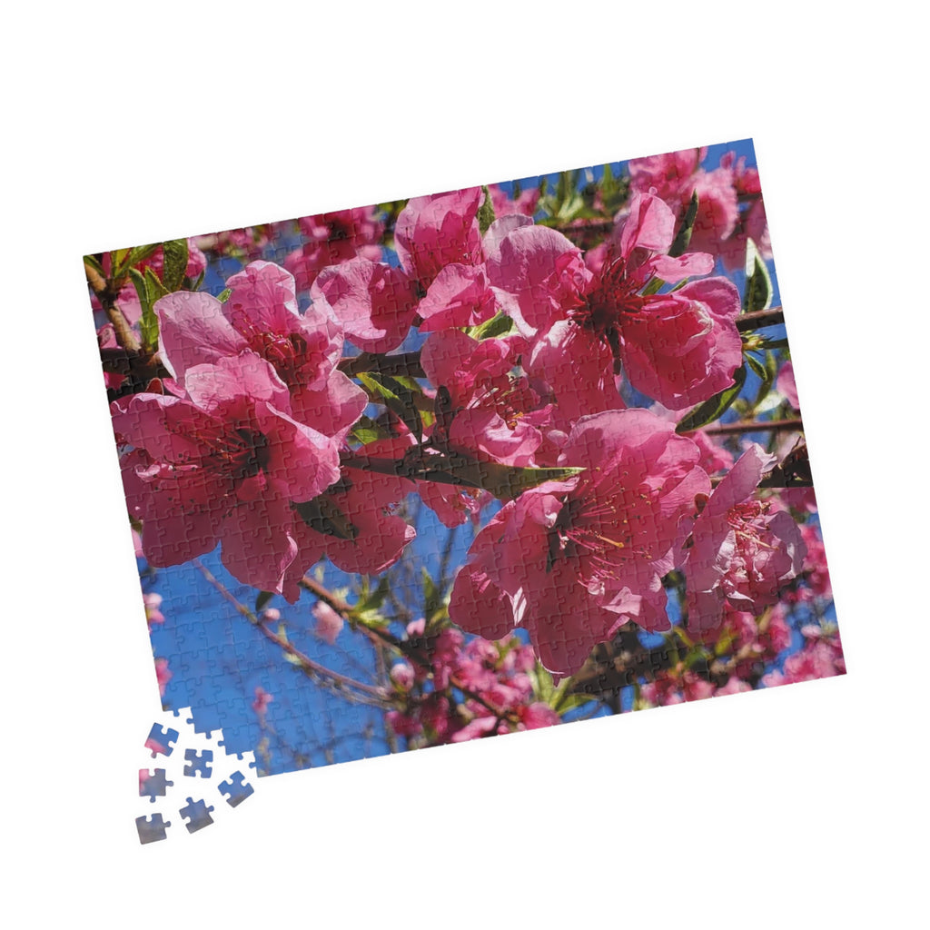 Rompecabezas de flores de cerezo rosas 252/520 piezas | Rompecabezas floral de primavera