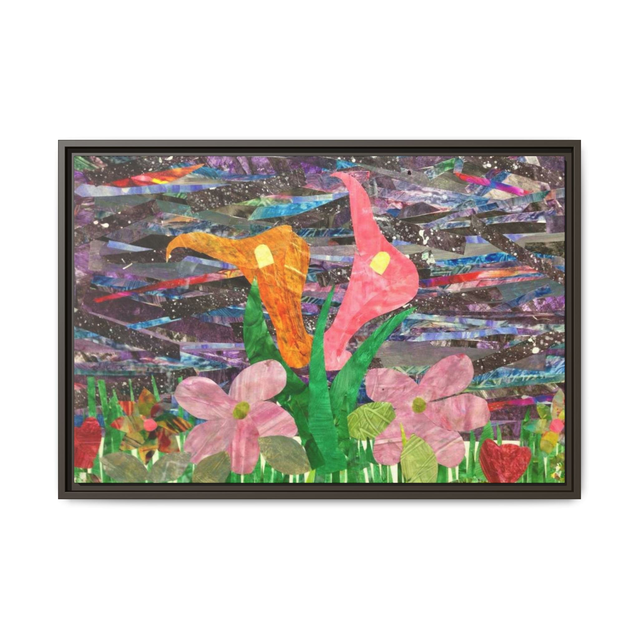 Framed Floral Collage Canvas