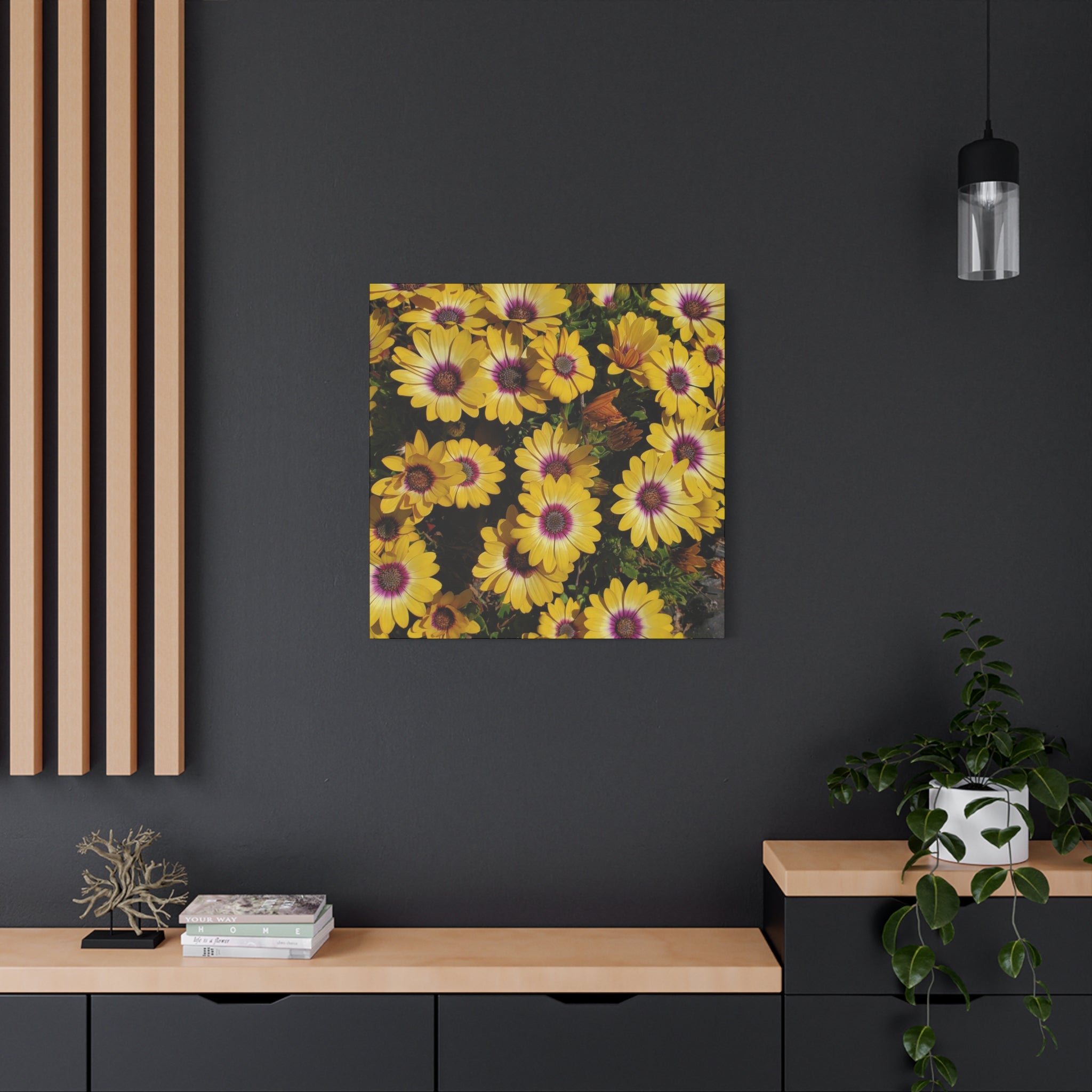 Yellow Daisy Floral Canvas Wall Art