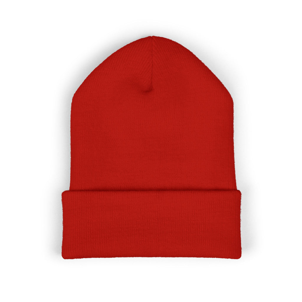 Gorro con puño y símbolo de reciclaje bordado
