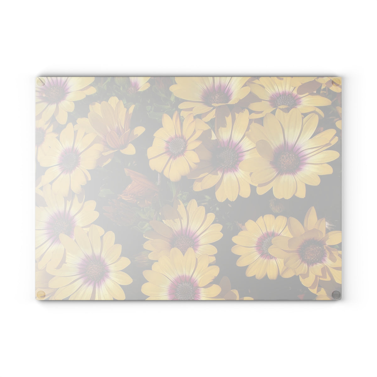 Glass Cutting Board - Yellow Daisy Floral Tempered Glass Chopping Board